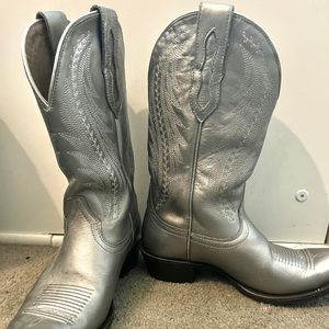 Silver Cowboy Boots